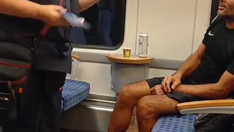 Drunk Moroccan immigrant caught scamming in Berlin subway. Do they think