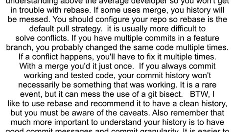 What are the downsides to rebasing topic branches instead of merging