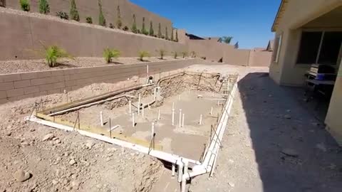 POOL CONSTRUCTION TIMELAPSE - RETAINING WALL, LANDSCAPING & PLUMBING