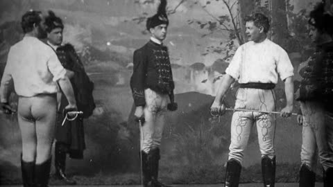 Duel Scene, By Right Of Sword (1904 Original Black & White Film)