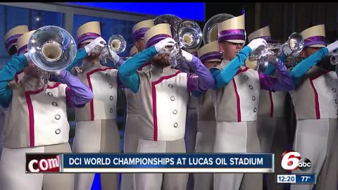 "The Company" from Great Britain performs on RTV6 before DCI World Championships at Lucas Oil Stadium