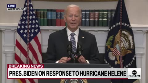 Biden discusses federal response to Hurricane Helene