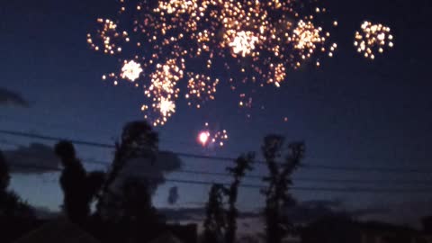 Fireworks across the street