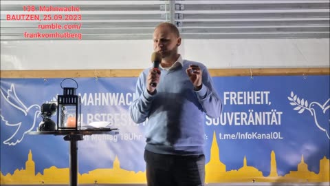 FRANK PESCHEL, MdL, AfD - BAUTZEN, Kornmarkt, 25 09 2023, 138. MAHNWACHE 🕊 - Bürgermikrofon