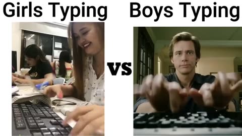 Girls Typing⌨️ VS Boys Typing⌨️😂😂 #girlsvsboys #comedy #funny