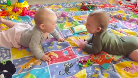 cute videos of twin babies and brothers playing