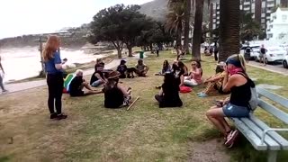 Protest at Camps Bay against continued level 3 beach closures