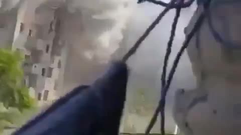 Israeli Air Force strike on a house in the Gaza Strip.