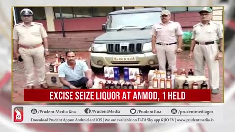 175 LITRES LIQUOR,12 LITRES BEER & A CAR W-RS. 3.83 LAKHS SEIZED AT ANMOD CHECK POST