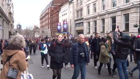 Anti Lockdown Protest Trafalgar Square Whitehall London March 20 2021