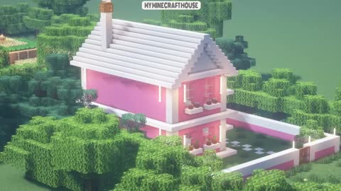 Minecraft: How to build a pink house easily and simply (#1)