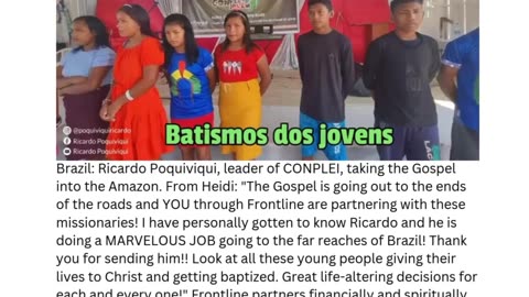 Brazil: Ricardo Poquiviqui, leader of CONPLEI, taking the Gospel into the Amazon.