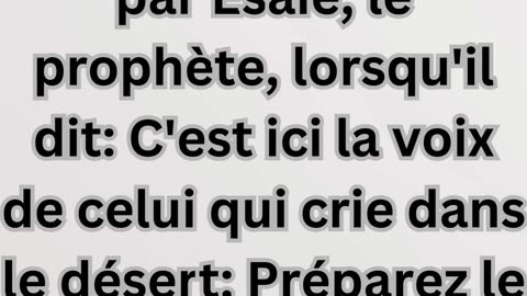 "Jean-Baptiste : La Voix qui Crie dans le Désert" Matthieu 3:3.