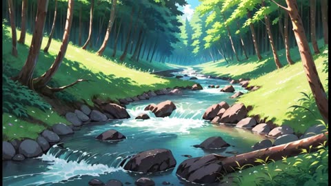 A Stream In A Forest . Relaxing sounds. Drift into your own happiness.