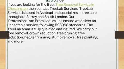 Tree Removal Service in Chessington