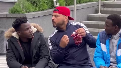 #funny#Feeding strangers Grapes Prank | Eating People's food prank