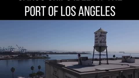 Cargo ships at the Port of Los Angeles