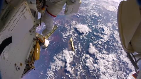 Astronauts accidentally lose a shield in space (GoPro 8K)