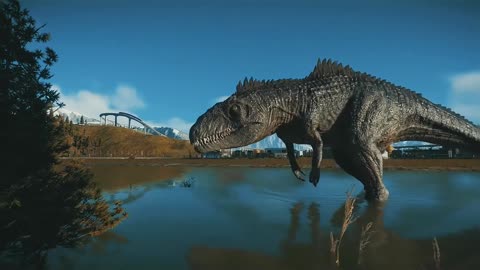 Carnataurus Toro vs Dominion Giganotosaurus, Indoraptor, Indominus Rex, Spinosaurus Dinosaurs Fight