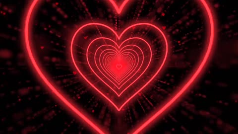 1119. Heart Tunnel❤️Red Heart Background Neon Heart Heart