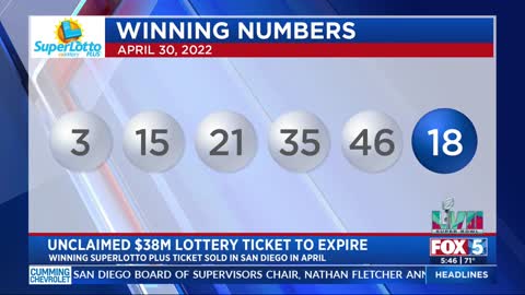 Unclaimed $38M Lottery Ticket To Expire