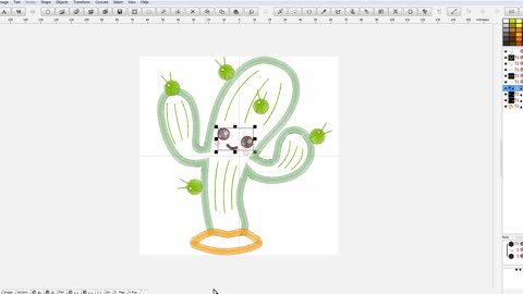 Learn To Digitize A Kawaii Cactus Applique Design In Embird