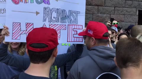 June 4 2017 Portland 1.11.1 Antifa heckling and blocking the path of people as they try to leave