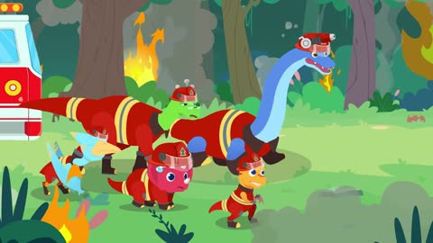 Baby Dino Ep2 Morph into Iron T-Rex + Ep3 Dinosaur Fire Brigade🔥 - Jurassic｜Kids Cartoon