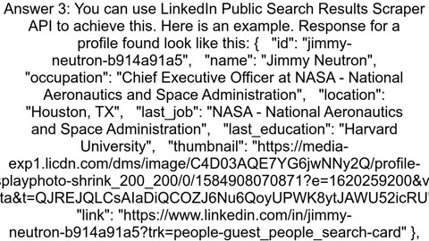 Linkedin rest api to search people with name