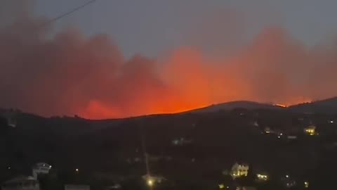 Fire breaks out in Corfu, Greece