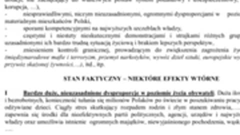 Pierwsze czytane pismo z programem naprawy naszej sytuacji Tadeusz Cichockiego z lutego 2009 roku