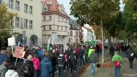 Residents of the German city of Zwickau came out to protest against anti-Russian sanctions.