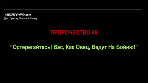 Пророчество 49. “Остерегайтесь! Вас, Как Овец, Ведут На Бойню!”