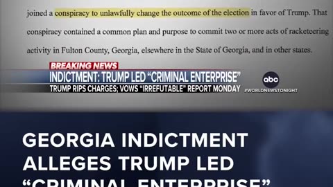 GEORGIA INDICTMENT ALLEGES TRUMP LED CRIMINIAL ENTERPRISE