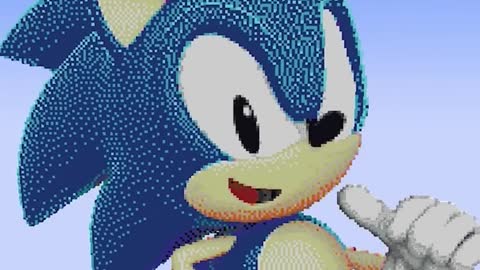 Sonic Minecraft Pixel Art