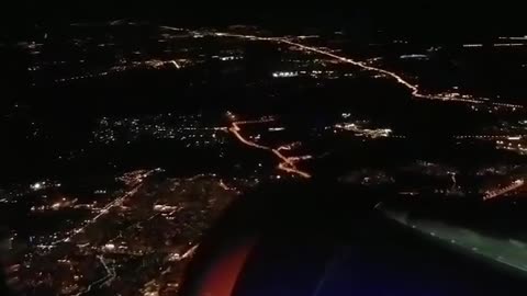 Night flight over Moscow