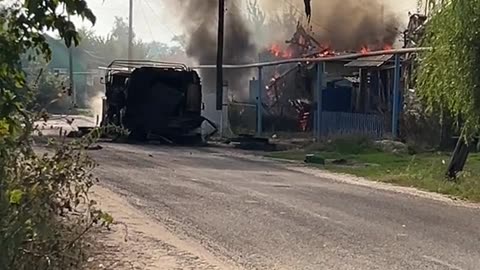 An enemy Ural and an armored vehicle Cossack destroyed