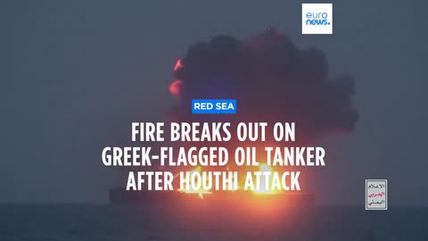 Greek-flagged oil tanker on fire and appears to be adrift in Red Sea