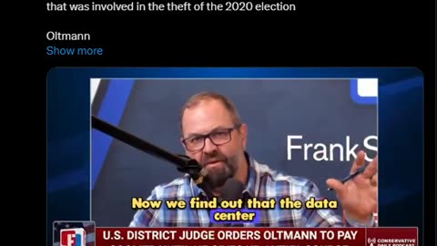 US District Judge Orders Oltmann to pay $1000 e day to E coomer until he reveals his Antifa source