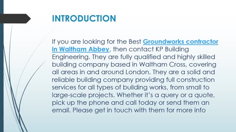 Best Groundworks contractor in Waltham Abbey