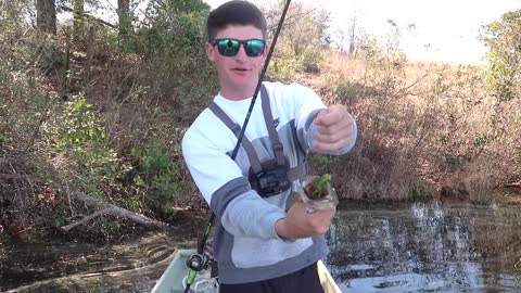 Fishing a FARM POND in a JON BOAT!