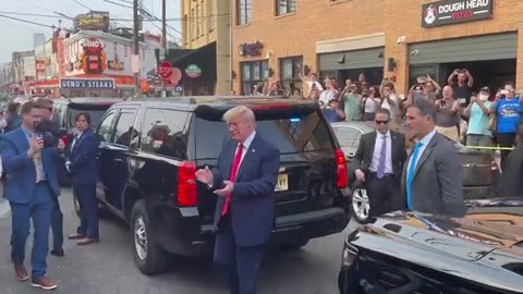 Trump was welcomed with resounding cheers during his visit to Pat's King of Steaks in Philadelphia.