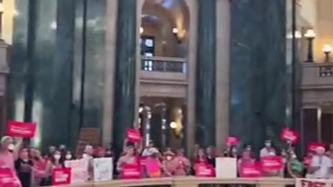 Planned Parenthood insurrectionists inside the Wisconsin state capital