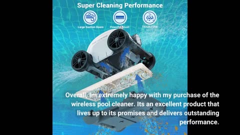 Wireless Pool Cleaner, Automatic Pool Vacuum Cleaner with Dual Drive Motors,