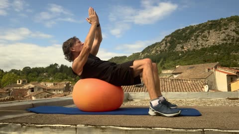 Crunch Clock on Stability Ball - Body Weight