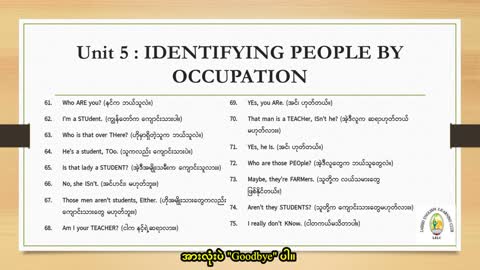 Book 1 Unit 5 Identifying People by Occupation