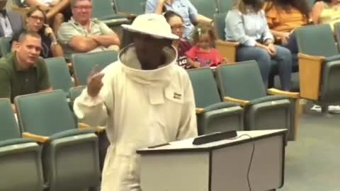 AMAZING: Man Shows Up In Bee Suit To Troll School Board