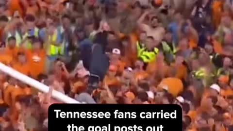 Tennessee fans carried the goal posts out of Neyland Stadium