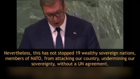 Serbian President Aleksandar Vučić addresses the UN General Assembly