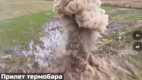 Russian thermobaric attack on a Ukrainian position